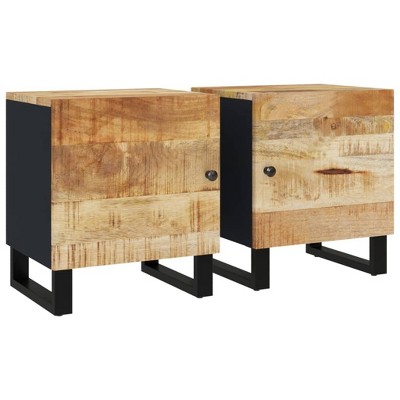 vidaXL Bedside Cabinets 2 pcs 15.7"x13"x18.1" Solid Wood Mango