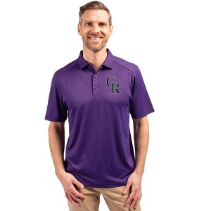 Colorado Rockies Cutter & Buck Forge Eco Stretch Recycled Mens Polo - Dark College Purple Heather - 1X Large - 1 of 1