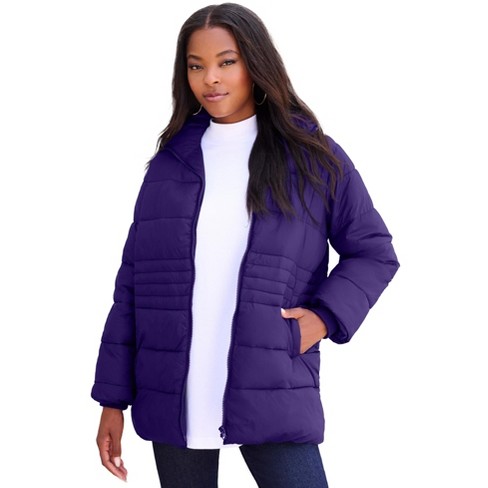 Plus size lightweight padded jacket best sale