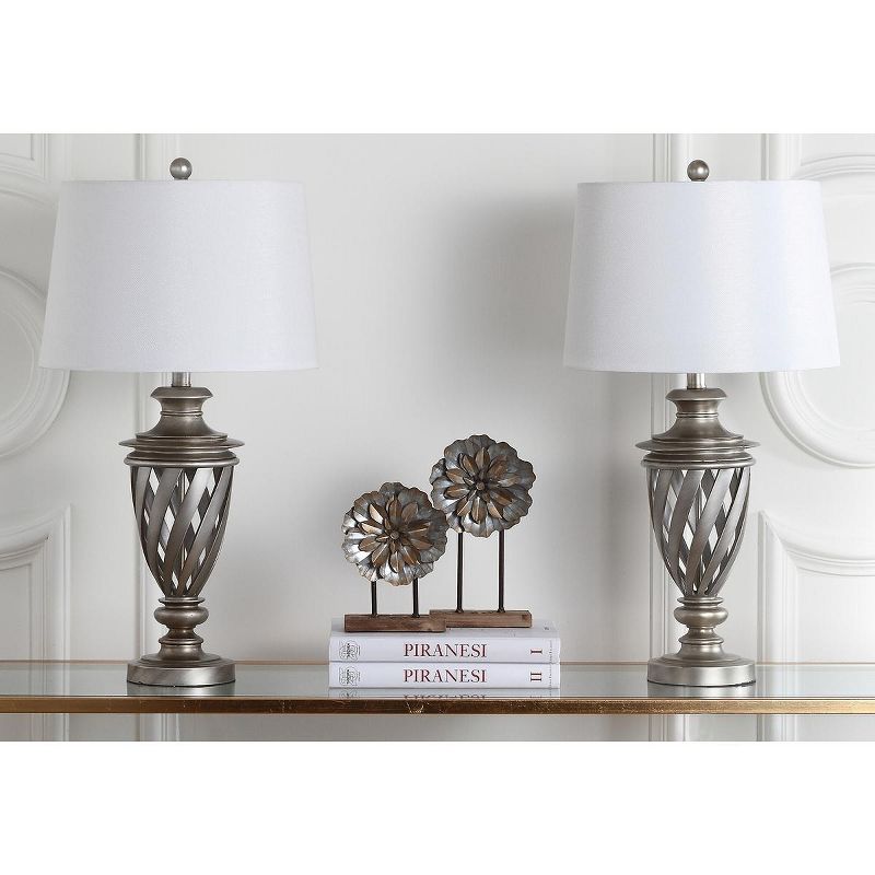 Byron 28.5 Inch H Urn Table Lamp (Set of 2) - Antique Silver - Safavieh, 3 of 8