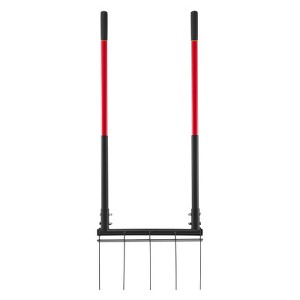 VEVOR Broad Fork, 5-Tine Pitchfork with Dual Fiberglass Handles, Heavy Duty Garden Fork , Ergonomic U-Shaped Design Broadfork Hand Tiller, Black&Red - 1 of 4