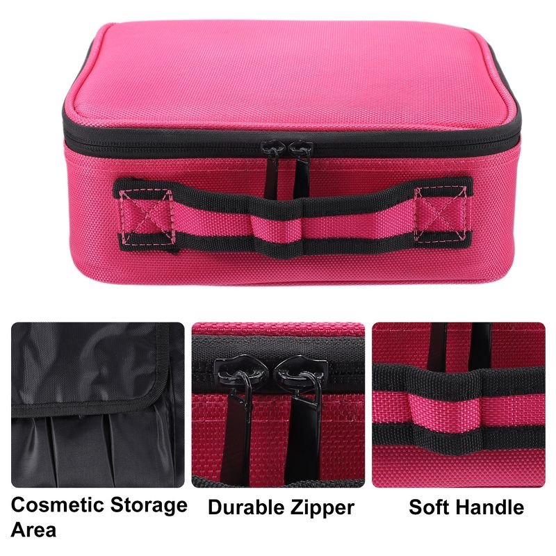 Unique Bargains Makeup Bag Organizer with Adjustable Removable Dividers for Cosmetics Makeup Brushes 1Pcs, 3 of 7