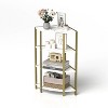 4-Tier Corner Open Shelf,Bookcase Freestanding Shelving Unit,Plant Stand Small Bookshelf for Living Room, Home Office, Kitchen, Small Space - 2 of 4