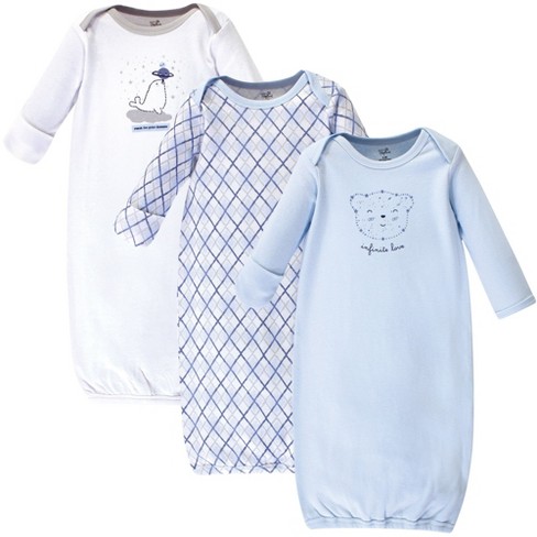 Touched by Nature Baby Organic Cotton Long-Sleeve Gowns 3pk, Infinite Love Bear, 0-6 Months - image 1 of 4