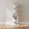 Basicwise Modern 9-Tier Wooden Tree Bookshelf Vertical Book Storage Rack Design Space-Saving Floor Standing Bookcase for Living Room Bedroom or Study - 4 of 4