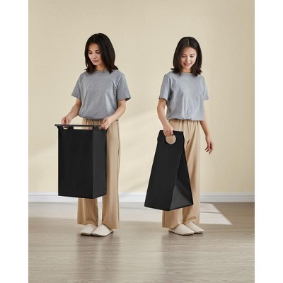 VASAGLE Black and Brown 40 Gallon Laundry Sorter with Shelf