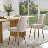 PexFix 2Pcs Upholstered Dining Chairs Modern Fabric Kitchen Chairs with Padded Seat & Sturdy Metal Legs Side Chairs for Dining Room Living Room - 3 of 4