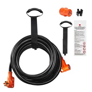 VEVOR 15 ft RV Extension Cord, 50 Amp, Heavy Duty STW RV Power Cord, NEMA 14-50R Female NEMA 14-50P Male Plug, Black - 1 of 4