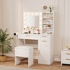 Makeup Vanity Desk with Mirror and Lights, Vanity Table Set with Drawer, Chair and Open Shelves,Dressing Table with Hairdryer Holder for Bedroom - 2 of 4