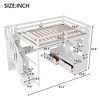 CAVINAS Full Size Loft Bed Modern Wooden Bed Frame with Desk, Drawers, Shelves and Storage Stair for Bedroom - 3 of 4