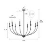 LNC Dockpusarry 8-Light 39.8" Modern  Candle Oversizded Chandelier,Black - 3 of 4