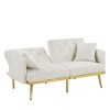 NicBex Luxury Loveseat,Modern Small Velvet Loveseat Sofa with Tufted Back & Metal Legs,2-Seater Couch for Living Room - 3 of 4