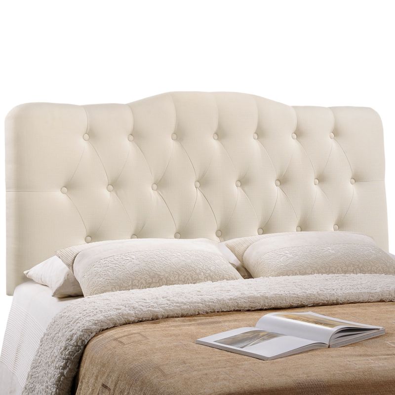 Annabel King Upholstered Fabric Headboard Ivory - Modway, 4 of 6
