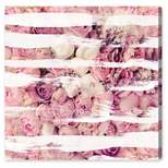 20" x 20" Rose Strokes Floral and Botanical Unframed Canvas Wall Art in Pink - Oliver Gal