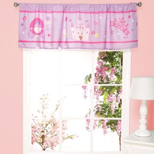 Everyday Kids Princess Window Valance – 60x15" Pink and Purple Curtain for Baby, Toddler, and Girls’ Room Nursery or Bedroom Décor - 1 of 4