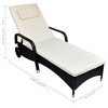 vidaXL Sun Lounger with Cushion & Wheels Poly Rattan Black - 4 of 4