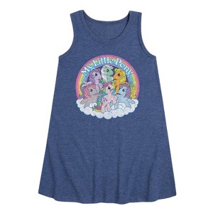 Girls' - My Little Pony - Retro Group Graphic Sleeveless Aline Dress - 1 of 4