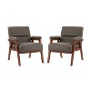 Set of 2 Christaf contemporary-special Vegan Leather Armchair  Solid Wood Legs | ARTFUL LIVING DESIGN - 2 of 4