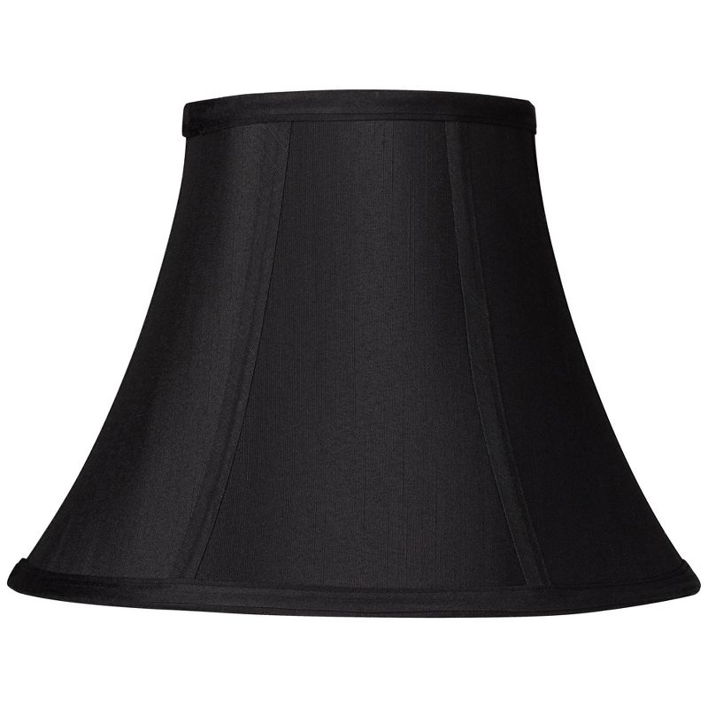 Springcrest Set of 2 Bell Lamp Shades Black Small 6" Top x 12" Bottom x 8.5" High x 9" Slant Spider Replacement Harp and Finial, 3 of 8