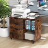 Tangkula 3-Drawer Mobile File Cabinet w/ Open Adjustable Storage Shelf for Home Office - 4 of 4