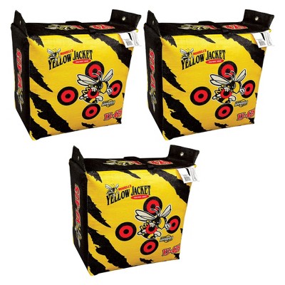 Morrell Yellow Jacket YJ-425  Portable Adult Field Point Archery Bag Target with 2 Shooting Sides, 10 Bullseyes, and Carry Handle, 3 Pack, Yellow
