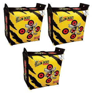 Morrell Yellow Jacket YJ-425  Portable Adult Field Point Archery Bag Target with 2 Shooting Sides, 10 Bullseyes, and Carry Handle, 3 Pack, Yellow - 1 of 4
