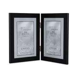 Lawrence Frames 4" x 6" Metal Black Hinged Double Picture Frame 230024