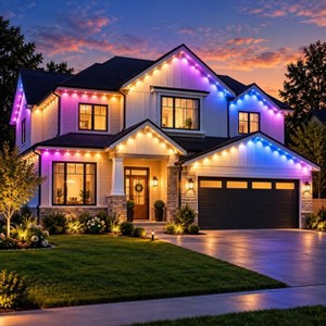 100FT RGBIC Permanent Outdoor LED Lights, 16 Million Colors, App ...