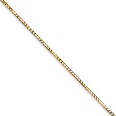 Black Bow Jewelry 1.1mm, 14k Yellow Gold, Solid Box Chain Necklace