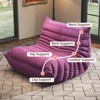 SYFERLORY Soft Beanbag Chair - Memory Foam Floor Sofa for Living Room, Bedroom or Office - Single Seat Lounger with Removable Cover，Purple - 4 of 4
