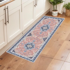 Washable Area Rug for Living Room, Bedroom, Dining, Vintage, Non-Slip, Stain-Resistant - 1 of 4