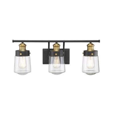 Savoy House Macauley 3 - Light Vanity in  Vintage Black/Warm Brass