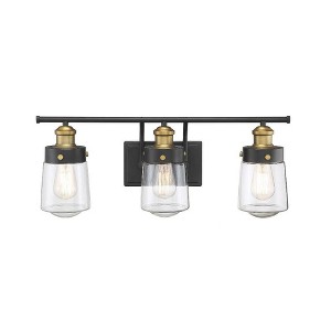 Savoy House Macauley 3 - Light Vanity in  Vintage Black/Warm Brass - 1 of 4