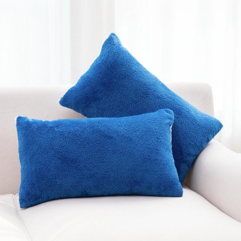 Cheer Collection Set Of 2 Embossed Faux Fur Throw Pillows - Snow