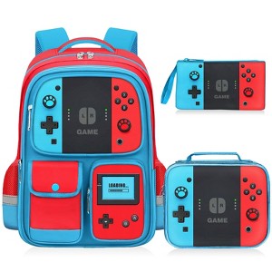 Generic Kids Backpack for Boys - 3pcs Gamer Boys Backpack with Lunch Box Set - 1 of 4