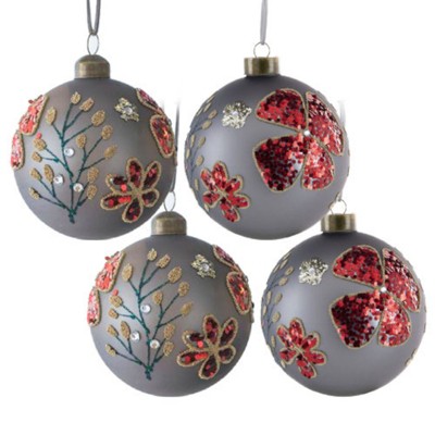 Syemin Decorative Objects Christmas Ball Ornaments Hanging Ball Christmas Tree for Holiday Party Decorations Set of 4, Multicolored, 4.7"*4.7"*4.7"