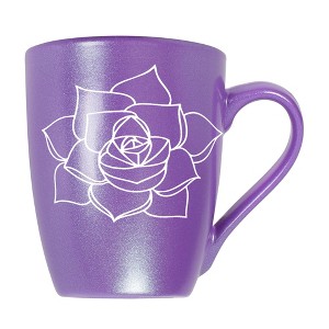 Elanze Designs Botanical Succulent Nature Coffee Cup Mug 10 Ounce Ceramic With Shimmery Metallic Finish Elegant Minimalist Echeveria Plant Silhouette - 1 of 4