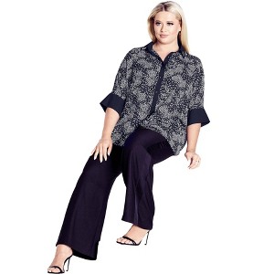 Avenue Women's Plus Size Presley Print Shirt - 1 of 4