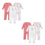 Hudson Baby Infant Girl Cotton Coveralls, Woodland Fox 6-Piece