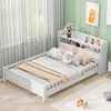 NicBex Full/Twin Size Platform Bed with Storage Headboard,Built-in LED Lights and Guardrail for Adults/Boys/Girls - 2 of 4
