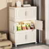 KTMBDW 3/4/5 Tier Stackable Plastic Storage Bins with Wheels,Closet Organizers and Foldable Storage Containers,Organization Boxes for Home,Pantry,Dorm - 2 of 4