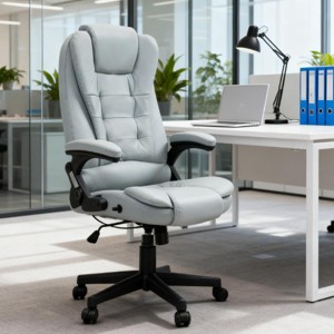 Massage Office Chair with Heat and Adjustable Recline, Swivel Desk Chair with Remote and Footrest for Home Office - 3irtyhousy - 1 of 4