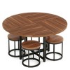 Resenkos End Table,Dining Table, Living Room Table,47" Round Dining Table, 5-Piece Kitchen Dinner Table Chairs Set,Brown - 3 of 4