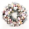24" Christmas Wreath with 20 Lights and Pink Gift Box Ornament - Christmas Decoration with 8 Lighting Modes for Fireplace, Porch, Window - 4 of 4