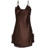 INSPIRE CHIC Women Satin Lace Trim Sleepwear Nightgown Pajama Slip Dress - 2 of 4
