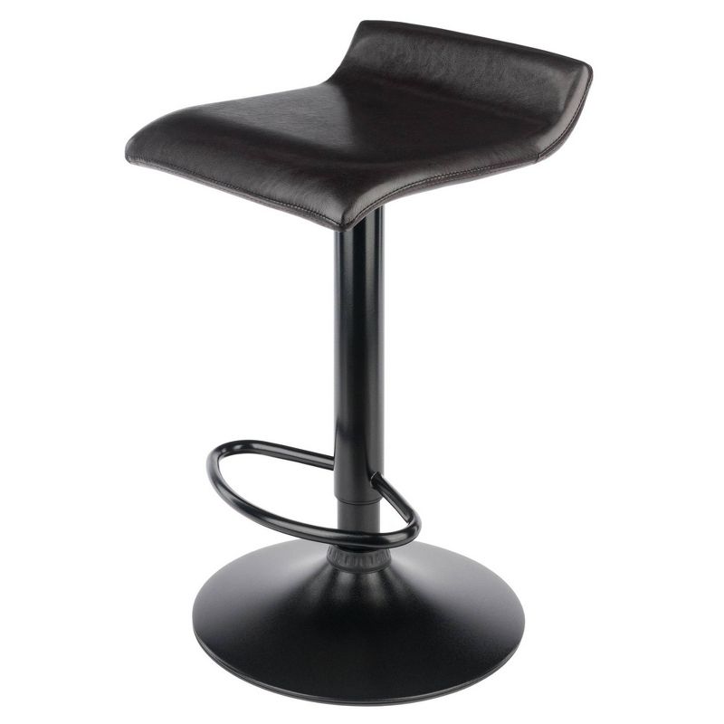 Set of 2 Paris Airlift Adjustable Swivel Stool with Faux Leather Seat and Black Metal Base Espresso/Black - Winsome, 5 of 12