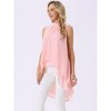 INSPIRE CHIC Women's Casual Tie Back Asymmetrical High Low Sleeveless Mock Neck Flowy Blouse - 2 of 4