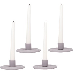Elanze Designs Ribbed Ceramic Taper Candle Holders, Mantle Decorations, Dining Table Centerpiece, Artisan, Candlestick Holder for Tapered Candles, - 1 of 4
