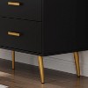 Dresser for Bedroom, Modern Wood Dresser with 6 Wide Drawers, Gold Handles Storage Organizer Unit - 3 of 4