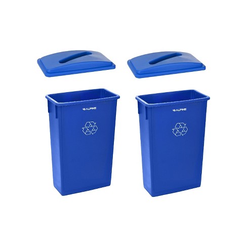 Rubbermaid 13 Gallon Rectangular Spring-Top Lid Trash Can (2 Pack) 